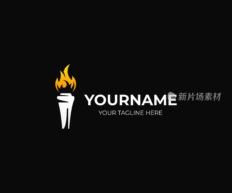 Cup with torch design. Torch flame vector design. Fire flaming design